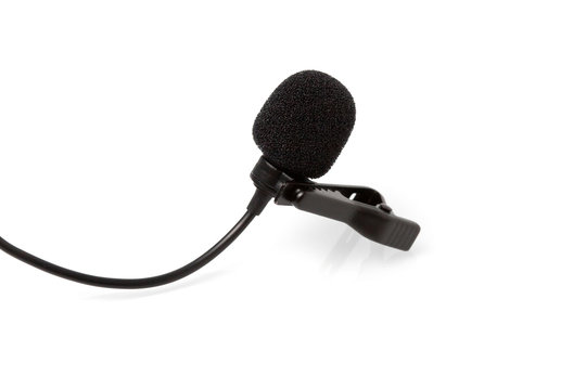 Condenser Lavalier Tie Clip Microphone, Tool Isolated On White Background