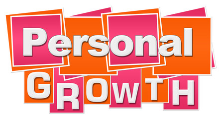 Personal Growth Orange Pink Squares Stripes 