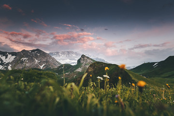 Sunrise in Adelboden Switzerland Mountains