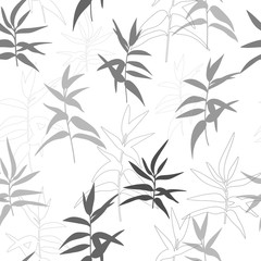 Naklejka premium Modern vector seamless pattern with stylized twigs and leaves.