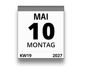 Kalender für Montag, 10. MAI 2027 (Woche 19)