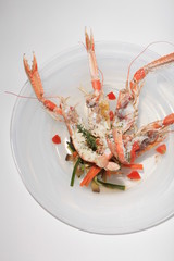 scampi dish created by a famous chef