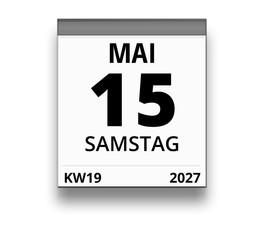 Kalender für Samstag, 15. MAI 2027 (Woche 19)