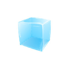 Ice cube isolated on white background. Vector illustration.