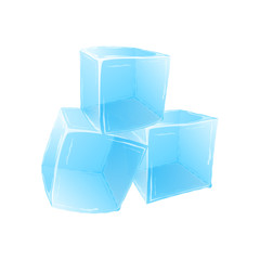 Ice cubes isolated on white background. Vector illustration.