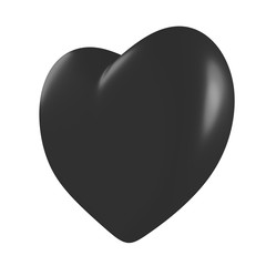Black heart isolated on white background