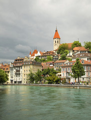 Obraz premium Embankment of river Aar at Thun. Switzerland