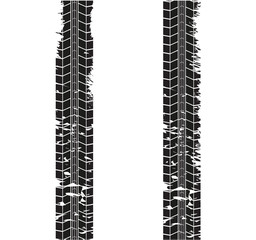 Tire tracks. Vector illustration on white background.
