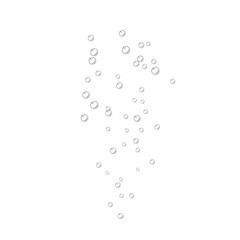 Fototapeta na wymiar Air bubbles flow on white background. Oxygen in water, sea, aquarium. Fizzy drink.