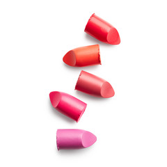 Lipsticks isolated on white background