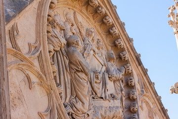 Sculptures on the top of the Cathedral of Santa Maria of Palma, also known as La Seu