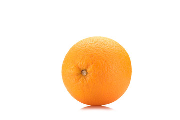 close up view of fresh wholesome orange isolated on white