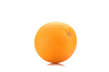 close up view of fresh wholesome orange isolated on white