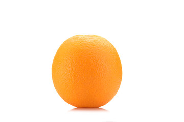 close up view of fresh wholesome orange isolated on white