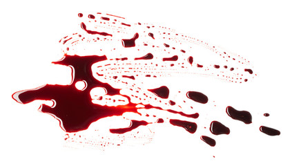 Blots of blood isolated on white background