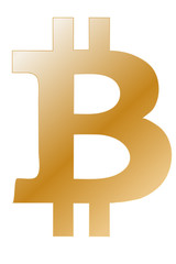 Bitcoin de color amarillo.