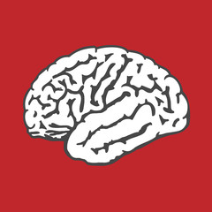 Human brain icon - intelligence and IQ concept