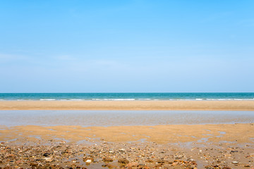 sea sand and blue sky background