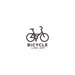 Bicycle line art logo design template
