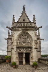 Fototapeta na wymiar The chapel of Saint-Hubert at the Chateau d'Amboise, burial place of Leonardo da Vinci.