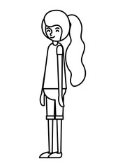 beautiful and young woman character vector illustration design