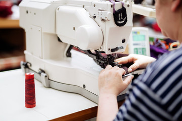 Woman working in textile industry