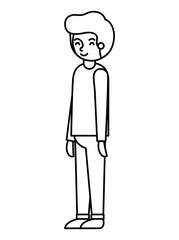 young man avatar character vector illustration design