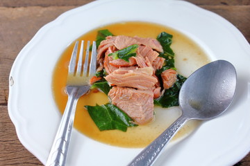 Stewed pork leg delicious in thai street food