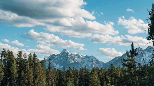 Grand Teton National Park time lapse of forest and rocky mountain adventure.