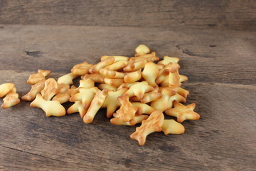 fresh homemade delicious cookie on old wooden