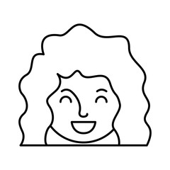 beautiful and young woman head character vector illustration design