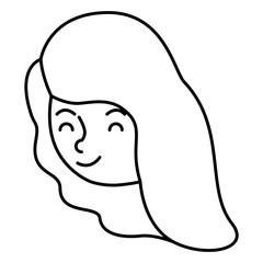 beautiful and young woman head character vector illustration design