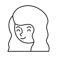beautiful and young woman head character vector illustration design