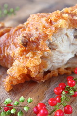 delicious fried chicken ready to eat
