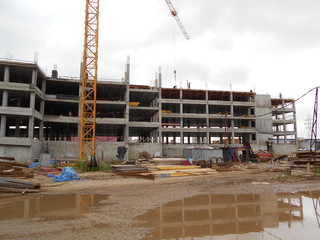 Scaffolding, construction of high-rise buildings