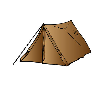 Camp tent icon. Outline illustration of camp tent vector icon for web design isolated on white background