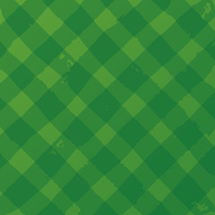 Green Plaid pattern with hand drawn brush strokes. Saint Patrick's Day pattern.