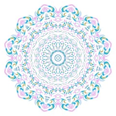 Mandala Style Vector Color Shapes. Abstract design. Fantastic decoration for fashion, holiday card, relax illustration.