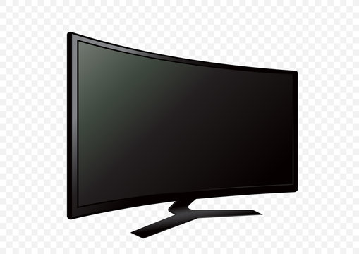 curved tv on large holder