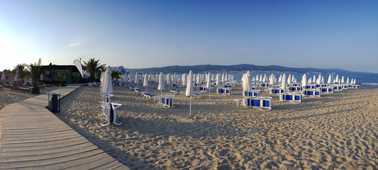 Panoramic view to the beach on the Bulgarian Black Sea coast