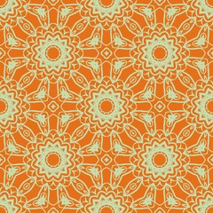 creative geometric ornament on color background. Seamless vector illustration. For interior design, wallpaper