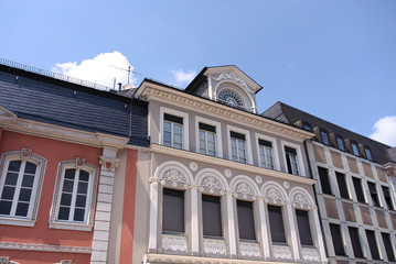 Fototapeta na wymiar Street photography. Historic, classicist buildings in Trier, Germany.
