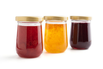 Jam jar isolated on white background