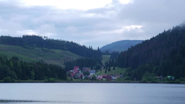 Landscape of mountain lake in National Park High Tatry. Slovensky raj