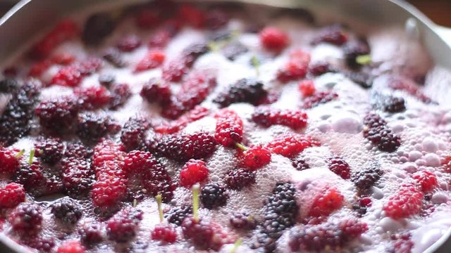 Manufacturing of Mulberry in a hot water boiler keep the boiling hot and heat out of the heat.