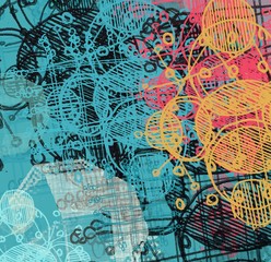 Abstract painting on canvas. Hand made art. Colorful texture. Modern artwork. Strokes of fat paint. Brushstrokes. Contemporary art. Artistic background image.