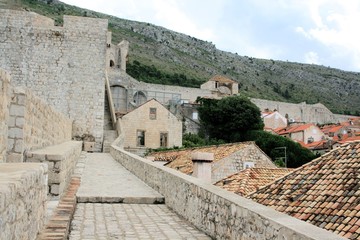Fototapeta na wymiar view taken on the defence walls of Dubrovnik, Croatia