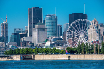 Montreal close up downtown in summer