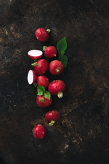 Radish with rustic background