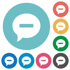 Delete comment flat round icons